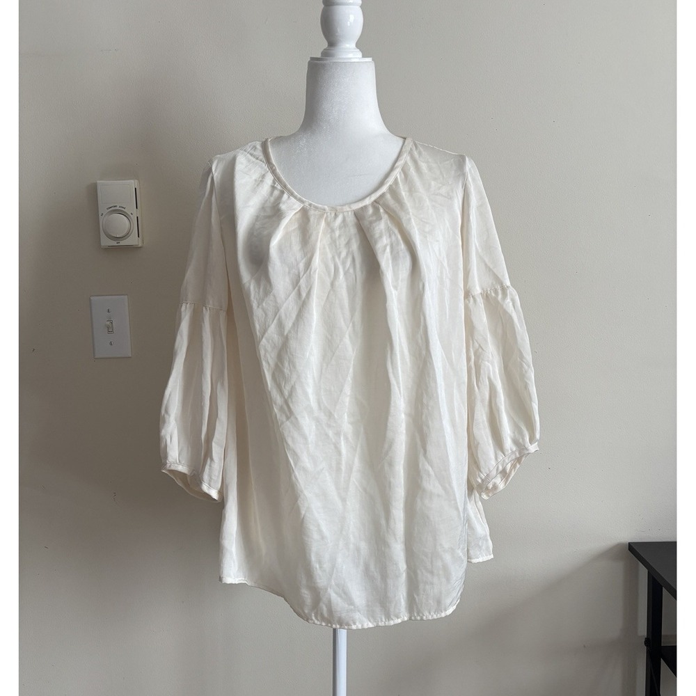 NWOT Talbots Blouse Petite Plus Size 16WP Size 16 Cream Ivory Office Chic Party